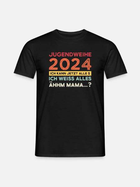 Jugendweihe 2024 Jugend Jugendfeier 2024 Geschenk - Männer T-Shirt - Schwarz