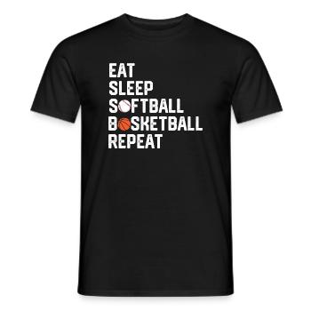 Eat Sleep Softball Basketball Repeat Funny Ball - Männer T-Shirt - Schwarz - Vorne - AI Model Male 178 light (178cm)