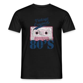Tee shirt Mix-Tape Vintage Original 80's - T-shirt homme - noir - Devant - AI Model Male 178 light (178cm)