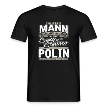 Mann Vergeben Polin Grau - Männer T-Shirt - Schwarz - Vorne - AI Model Male 178 light (178cm)