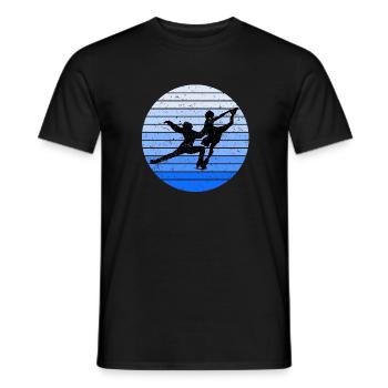 Figure skating pair skating - Men's T-Shirt - black - Front - AI Model Male 178 light (178cm)