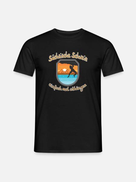 Sächsische Schweiz Klettern - Männer T-Shirt - Schwarz