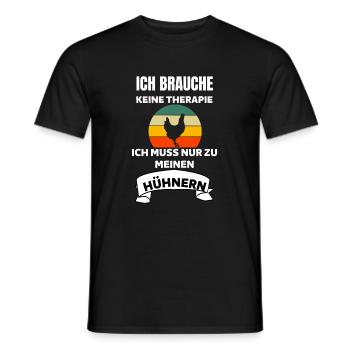 Ich brauche keine Therapie Lustiges Retro Huhn - Männer T-Shirt - Schwarz - Vorne - AI Model Male 178 light (178cm)