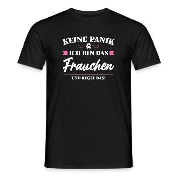 Frauchen Hund Hundebesitzerin Geschenk - Männer T-Shirt - Schwarz - Vorne - AI Model Male 178 light (178cm)