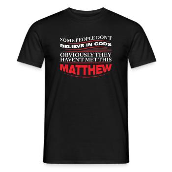 Vorname Matthew Geburtsname Geschenk - Männer T-Shirt - Schwarz - Vorne - AI Model Male 178 light (178cm)