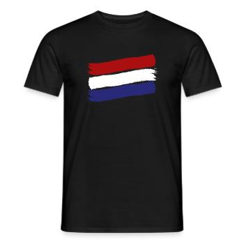 Pays-Bas Drapeau Hollande Drapeau néerlandais - T-shirt homme - noir - Devant - AI Model Male 178 light (178cm)