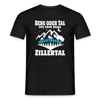 Berg oder Tal ist mir egal, Hauptsache Zillertal - Männer T-Shirt - Schwarz - Vorne - AI Model Male 178 light (178cm)