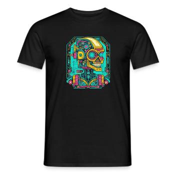 Robot IA Cyberpunk - T-shirt homme - noir - Devant - AI Model Male 178 light (178cm)