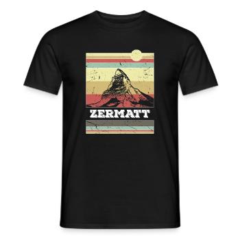 Cervin de Zermatt - T-shirt homme - noir - Devant - AI Model Male 178 light (178cm)
