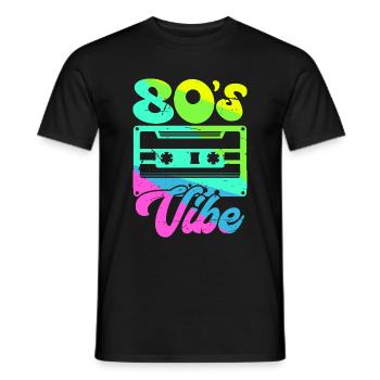 80s Vibe 80s 1980s Party 80s - Men's T-Shirt - black - Front - AI Model Male 178 light (178cm)