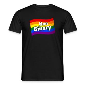 Nonbinary Non-binary rainbow flag diversity LGBTQ+ - Men's T-Shirt - black - Front - AI Model Male 178 light (178cm)