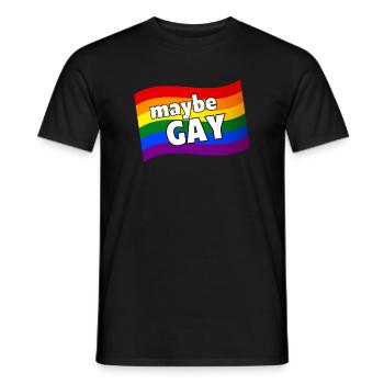 Vielleicht Gay vielleicht nicht schwule Regenbogenflagge LGBQ Pride - Männer T-Shirt - Schwarz - Vorne - AI Model Male 178 light (178cm)