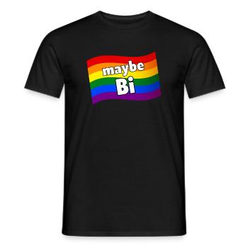 Vielleicht Bi Vielleicht Bisexuelle Regenbogenflagge LGBTQ Stolz - Männer T-Shirt - Schwarz - Vorne - AI Model Male 178 light (178cm)