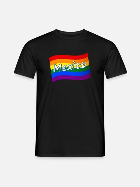 Gay Pride Mexico Mexican rainbow flag LGBT LGBTQ - Men's T-Shirt - black