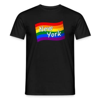 Gay Pride New York rainbow flag LGBT LGBTQ pride - Men's T-Shirt - black - Front - AI Model Male 178 light (178cm)