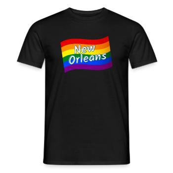 Gay Pride New Orleans rainbow flag LGBT LGBTQ - Men's T-Shirt - black - Front - AI Model Male 178 light (178cm)
