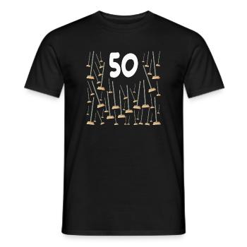 50 ans,50 Balais Anniversaire Humour - T-shirt homme - noir - Devant - AI Model Male 178 light (178cm)