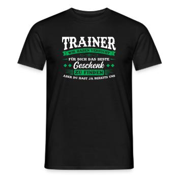 Trainer Sport Sportler Geschenk - Männer T-Shirt - Schwarz - Vorne - AI Model Male 178 light (178cm)