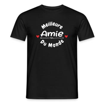 Meilleure Amie du Monde - T-shirt homme - noir - Devant - AI Model Male 178 light (178cm)