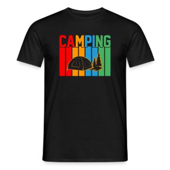 Camping Retro-Design Camping Geschenk - Männer T-Shirt - Schwarz - Vorne - AI Model Male 178 light (178cm)