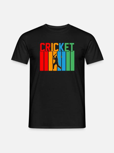 Kricket Retro-Design Kricket Geschenk - Männer T-Shirt - Schwarz