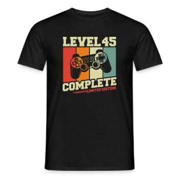 45 Cadeau d’anniversaire Niveau 45 Complet - T-shirt homme - noir - Devant - AI Model Male 178 light (178cm)