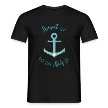 "La maison est où la mer est" - T-shirt homme - noir - Devant - AI Model Male 178 light (178cm)