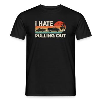 Ich hasse es, einen Retro-Bootskapitän herauszuziehen - Männer T-Shirt - Schwarz - Vorne - AI Model Male 178 light (178cm)