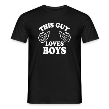 This guy loves boys - Men's T-Shirt - black - Front - AI Model Male 178 light (178cm)