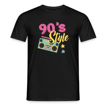 90's style - Men's T-Shirt - black - Front - AI Model Male 178 light (178cm)