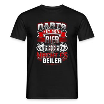 Darts Dart spielen Bier - Männer T-Shirt - Schwarz - Vorne - AI Model Male 178 light (178cm)