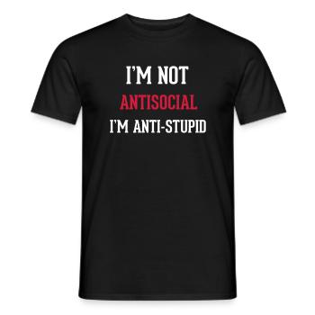 Antisocial - Männer T-Shirt - Schwarz - Vorne - AI Model Male 178 light (178cm)