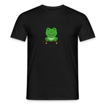 Grenouille verte sur skate bike animal drôle pour les patineurs - T-shirt homme - noir - Devant - AI Model Male 178 light (178cm)