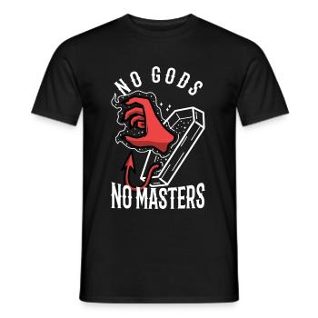 No Gods No Masters - Men's T-Shirt - black - Front - AI Model Male 178 light (178cm)