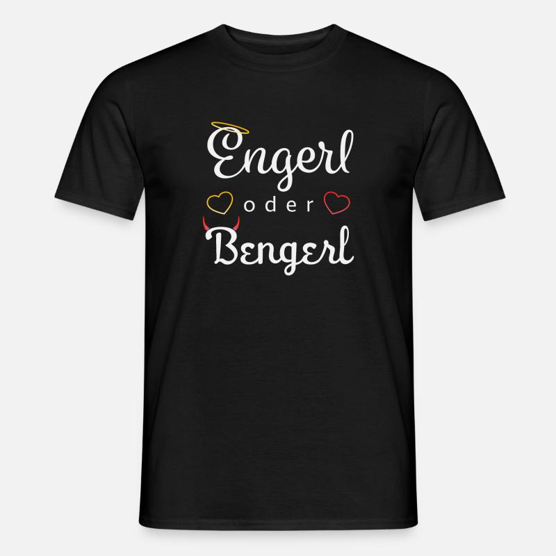 Engerl oder Bengerl - Männer T-Shirt - Schwarz