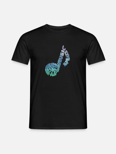 Là où les mots échouent, la musique parle - Note de musique - T-shirt homme - noir