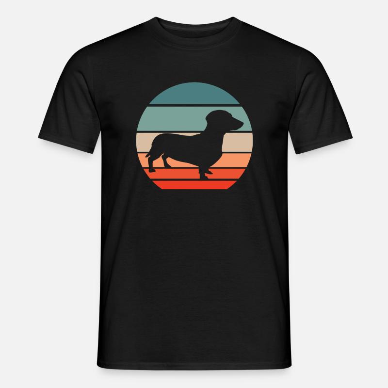 Dackel Dachshund Teckel Silhouette - Männer T-Shirt - Schwarz