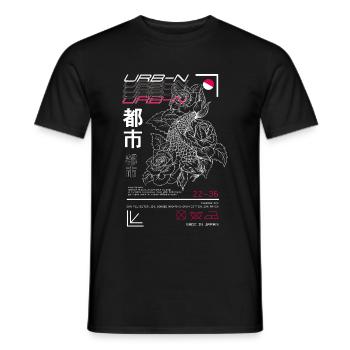Japanischer Art Style Koi Fisch Urban - Männer T-Shirt - Schwarz - Vorne - AI Model Male 178 light (178cm)