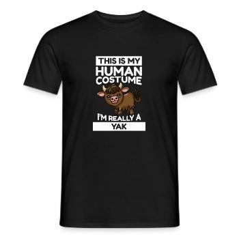 Ochse This Is My Human Costume I'm Really A Yak - Männer T-Shirt - Schwarz - Vorne - AI Model Male 178 light (178cm)