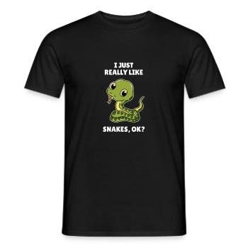 Reptile Lover Viper I Just Really Like Snakes OK - Men's T-Shirt - black - Front - AI Model Male 178 light (178cm)