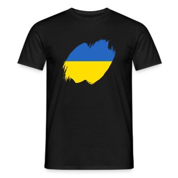 Drapeau de l’Ukraine Vintage Drapeau ukrainien d’occasion Look - T-shirt homme - noir - Devant - AI Model Male 178 light (178cm)