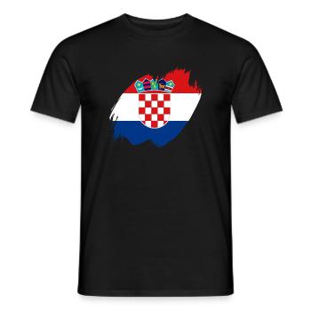 Croatie Drapeau Adriatique Zagreb Drapeau croate - T-shirt homme - noir - Devant - AI Model Male 178 light (178cm)