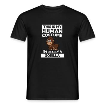 C’est mon costume humain, je suis vraiment un gorille - T-shirt homme - noir - Devant - AI Model Male 178 light (178cm)