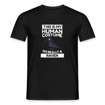 Oiseaux C’est mon costume humain Je suis vraiment un corbeau - T-shirt homme - noir - Devant - AI Model Male 178 light (178cm)