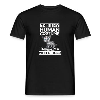 This Is My Human Costume I'm Really A White Tiger - Men's T-Shirt - black - Front - AI Model Male 178 light (178cm)