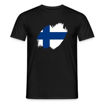 Finnland Flagge Suomi Finnische Fahne Used Look - Männer T-Shirt - Schwarz - Vorne - AI Model Male 178 light (178cm)