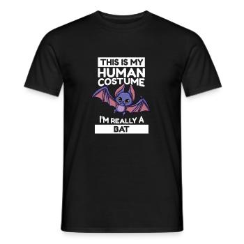 Fledermaus This Is My Human Costume I'm Really Bat - Männer T-Shirt - Schwarz - Vorne - AI Model Male 178 light (178cm)