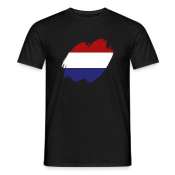 Pays-Bas Drapeau Hollande Drapeau néerlandais - T-shirt homme - noir - Devant - AI Model Male 178 light (178cm)