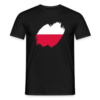 Drapeau de Pologne utilisé Look Polska Drapeau polonais - T-shirt homme - noir - Devant - AI Model Male 178 light (178cm)
