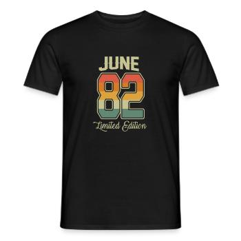 Vintage 40e anniversaire Juin 1982 Athlètes - T-shirt homme - noir - Devant - AI Model Male 178 light (178cm)